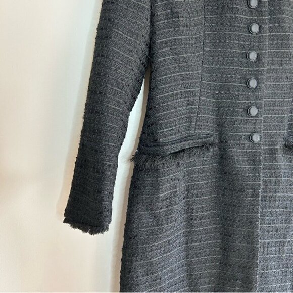 ZARA Tweed Military Button Down Jacket Black size S - Picture 3 of 9